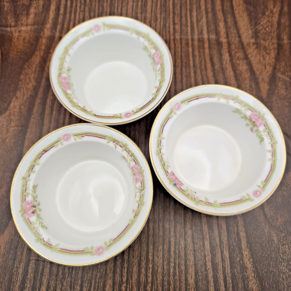 Pope-Gosser China Rose Floral Berry Bowls Set of 3 - Picture 2 of 9